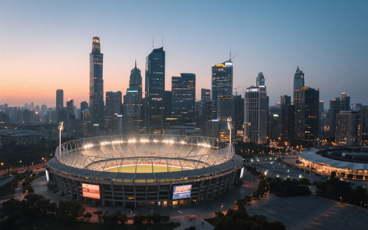 美国举办城市赛后夜景示意图